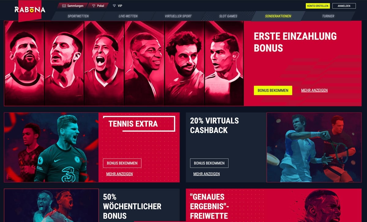 Rabona Sportwetten Bonus Aktionen