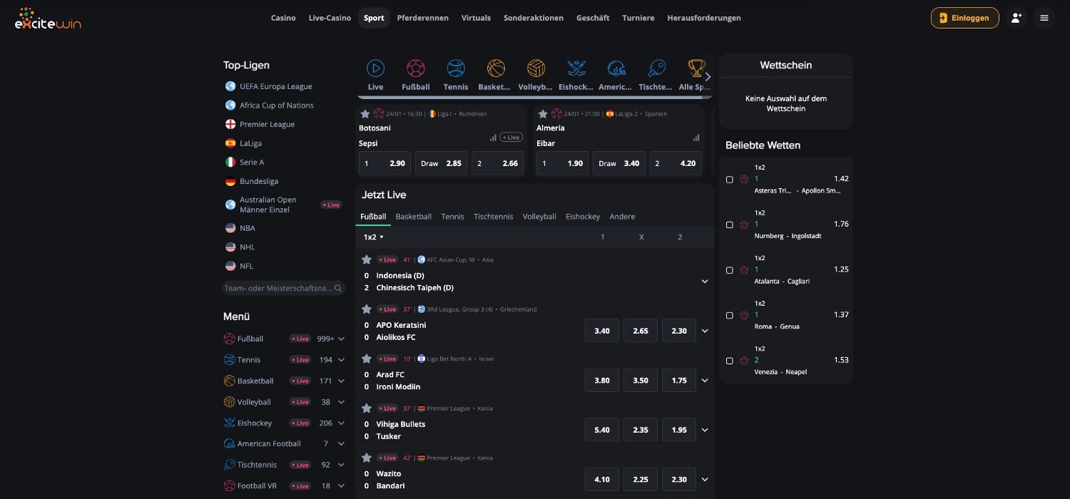 ExciteWin Sportwetten