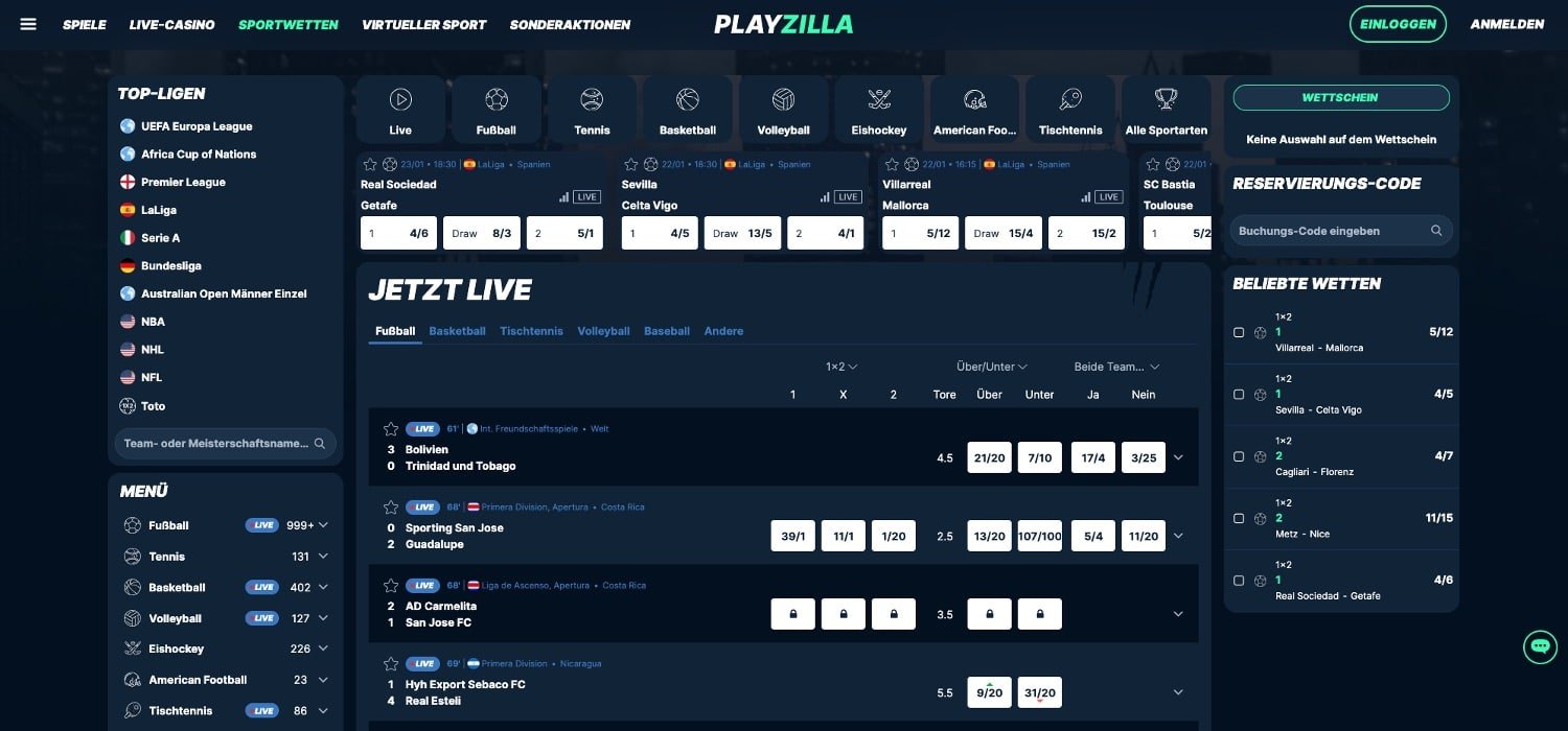 PlayZilla Sportwetten