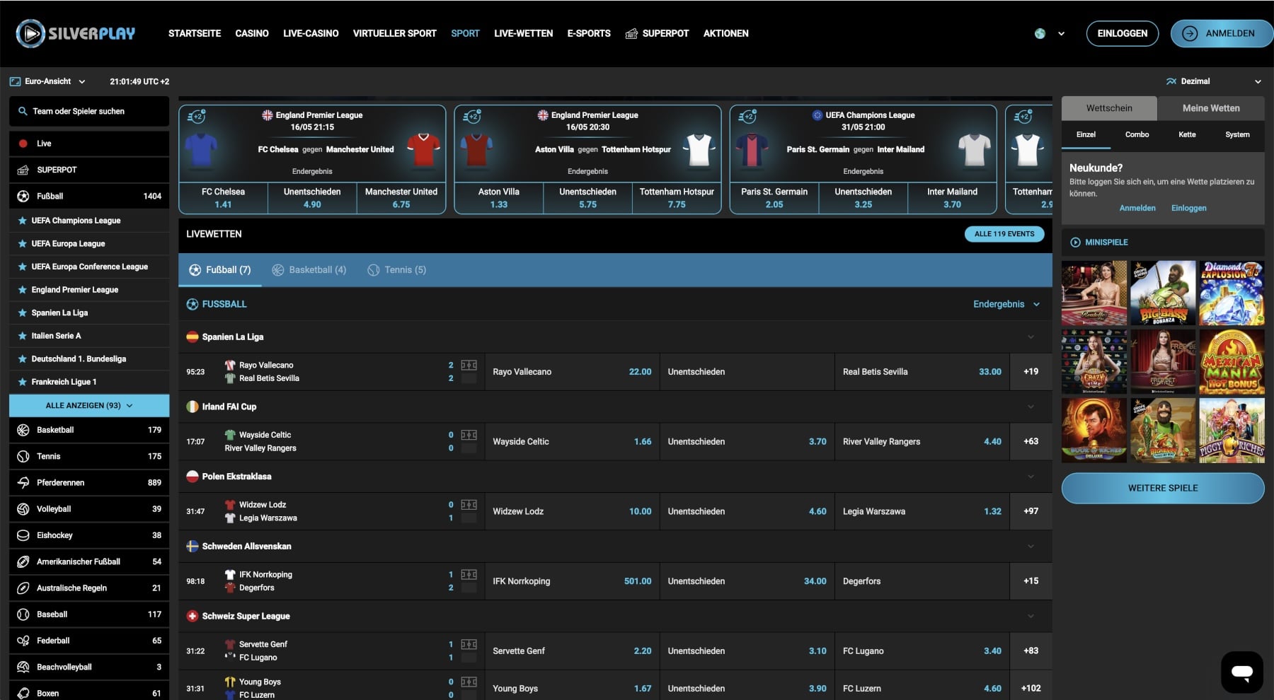 Silverplay Sportwetten
